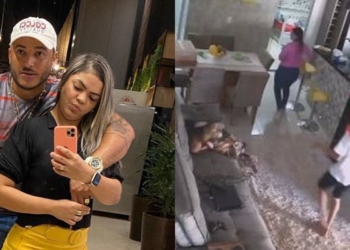 Veja momento em que mulher guia criminoso até local onde marido foi morto a tiros